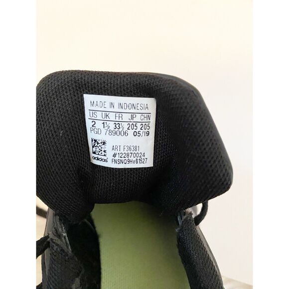 Adidas Kids VL Court 2.0 K Black White Sneakers F36381 Size 2 - Picture 5 of 6